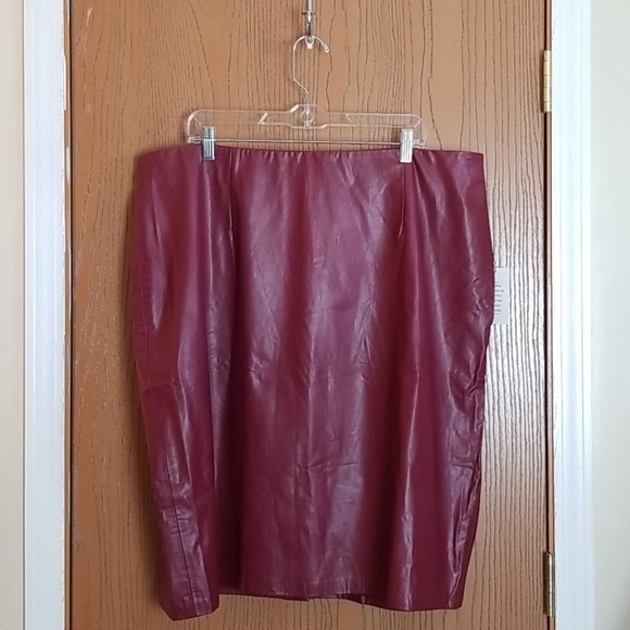 Eloquii Dresses & Skirts - NWT Eloquii Dark Red Faux Leather Skirt Size 20